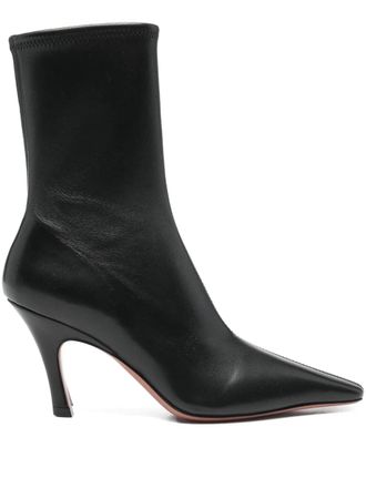 Amina Muaddi Jamie ankle boots - women - Lambskin/Calf Leather/Calf Leather - 41 - Black
