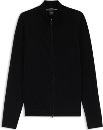 BOSS Cashmere cardigan with two-way zip