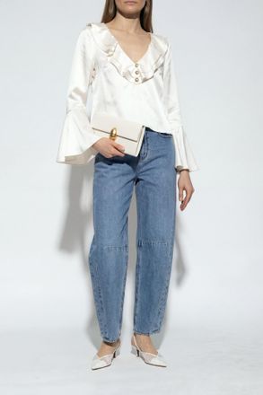 Self Portrait High-waisted Jeans, Womens, Blue