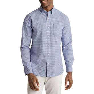 Bonobos Raliegh Slim Fit Gingham Check Button Down Shirt in Blue/Pink at Nordstrom Rack, Size Xx-Large