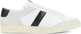 Tom Ford Schoenen, Heren, Wit, 41 EU, Leer, Suede Grain Leather Low Top Sneakers