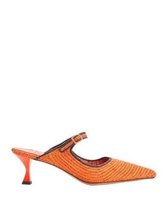 8 by YOOX RAFFIA MID-HEEL POINTY MULES