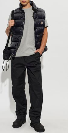Moncler T-shirt With Logo Patch, Mens, Grey
