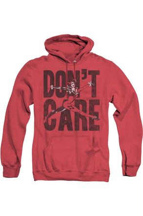 Gildan Justice League of America Dont Care Adult Heather Hoodie / Hooded Sweatshirt