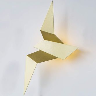 OEM Aplique De Pared Led Moderno Con Forma De P&aacute;jaro Volando Para Dormitorio O Sala De Estar (32,5 Cm) (dorado)