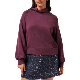 Travis Mathew Delightful Funnel Neck Sweatshirt in Heather Winetasting at Nordstrom Rack, Size X-Small