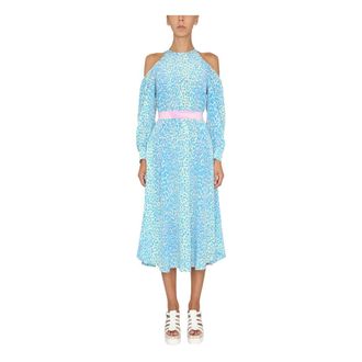 Stella McCartney Stella McCartney, Midi Dresses, female, Multicolor, Size: S Belted Maxi Dress