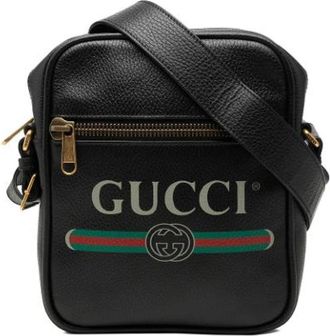 Gucci Pre-owned Vintage Schoudertas Crossbody Tas - Dames - Vintage Schoudertas - Zwart - ONE Size - Leer - Vintage