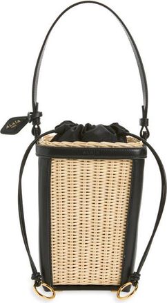 Alaia Woven Rattan Basket Bag in Noir 999 at Nordstrom