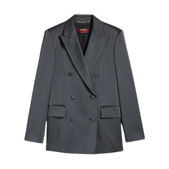 Max Mara Dames, Jassen, Grijs, Maat: XS Satijn