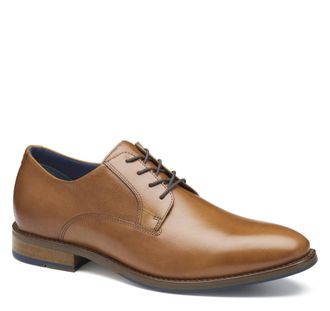 Johnston & Murphy Mens Landry Plain Toe Dress Casual Lace-Up Shoe