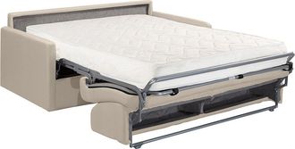 Vente-Unique Sofá cama italiano 4 plazas de tela CALIFE - Beige - Cama 160 cm - Colchón 18 cm