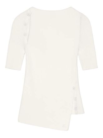 Courrèges cut-out ribbed-knit top - women - Viscose/Polyester - S - White