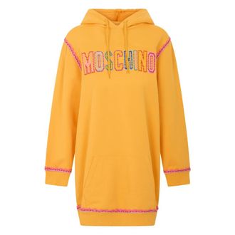 Moschino Hoodies, female, Yellow, Size: L Hooded Dress