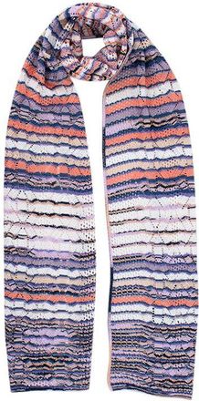 Missoni Purple & Peach Open Knit Striped Scarf
