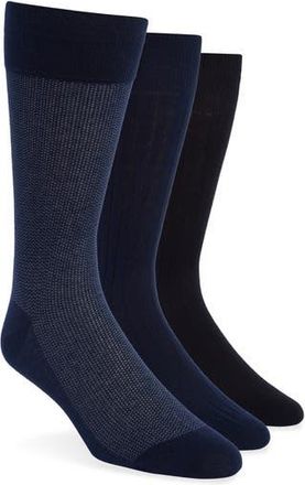 Lorenzo Uomo 3-Pack Dress Socks in Navy at Nordstrom Rack