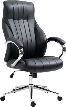 Clp Silla de oficina giratoria regulable en Cuero auténtico Negro