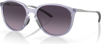 Oakley Womens Sielo Round Frame Sunglasses In Matte Lilac - Gradient Prizm Grey