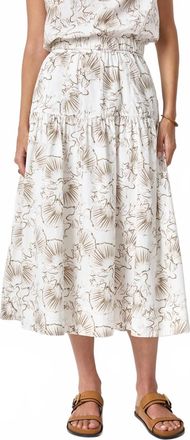 Lilla P Poplin Yoke Skirt In Fern Print