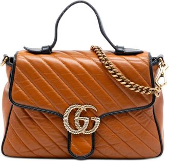 Gucci Pre-owned Gucci Small GG Marmont Matelasse Leather Torchon Top Handle Bag Ladies 84TCHHAS7HV92F75