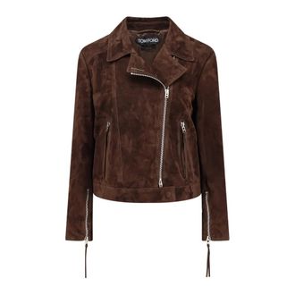 Tom Ford Lex 417 Jas - Dames - Leren en Su&egrave;de Jassen - Bruin - S - Leer - Jassen