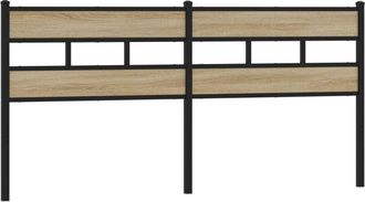 vidaXL Cabecero de hierro y madera de ingeniería roble Sonoma 193 cm Vidaxl