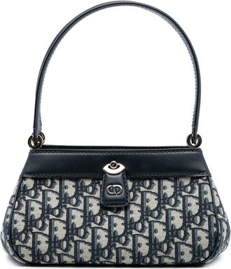 Dior Borsa a spalla Oblique Canvas Key 2023 - Blu