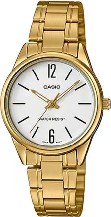 Casio Womens Gold Analog Watch White Dial Steel Bracelet - LTP-V005G-7BUDF