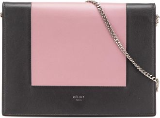 Celine Pre-owned Womens Colorblock Leather Crossbody Bag - Black - One Size