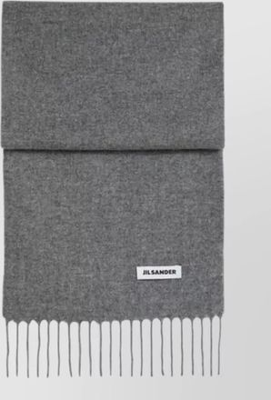 Jil Sander wool fringed scarf