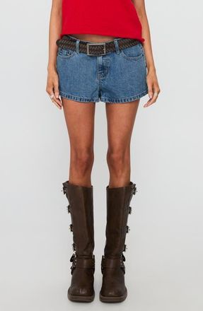 Princess Polly Dreamful Low Rise Denim Shorts in Light Wash at Nordstrom, Size 10