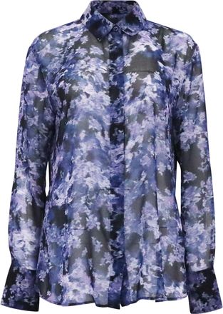 Altuzarra Chika Printed Blouse in Navy Blue Polyester