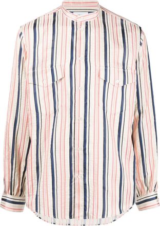 Bally long-sleeve striped silk shirt - men - Silk/Mother of Pearl - 50 - Neutrals
