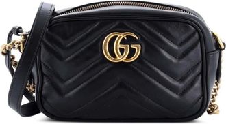 Gucci GG Marmont Shoulder Bag Matelasse Leather Mini crossbody bag - Zwart