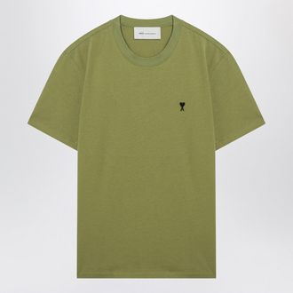 Ami Matcha Green Cotton Ami De Coeur T Shirt