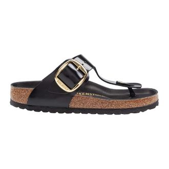 Birkenstock Infradito Big Buckle Narrow Fit - Dames - Slippers - Zwart - 41 EU - Leer - Schoenen