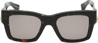 Rag & Bone 50mm Square Sunglasses in Shiny Milky Tort/Green Lenses at Nordstrom