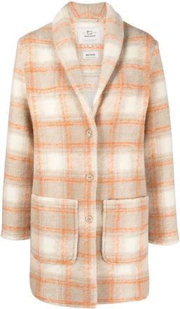 Woolrich checked single-breasted coat - women - Other fibres/Polyester/Wool - S - Neutrals