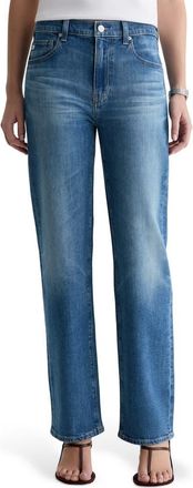 AG - Adriano Goldschmied Brinley Mid Rise Straight Leg Jeans in Owens Valley at Nordstrom, Size 23