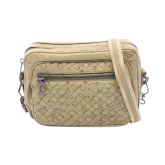 Bottega Veneta Pre-owned Cross Body Bags, female, Beige, Size: ONE SIZE Pre-owned Intrecciato Leather Shoulder Bag