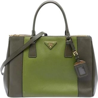 Prada Pre-owned Saffiano Lux Galleria - Dames - Vintage Handtas - Groen - ONE Size - Leer - Vintage