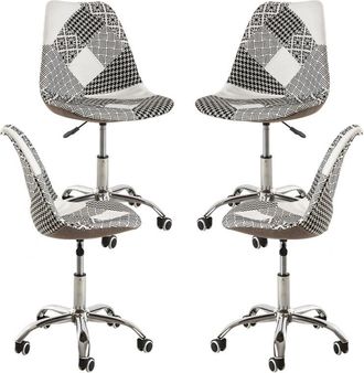 Regalos Miguel Regalos Miguel - Packs Sillas - Pack 4 Sillas Neo Patchwork - Patchwork Blanco Y Negro