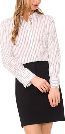 Halogen Stripe Woven Shirt in New Ivory at Nordstrom Rack, Size X-Small