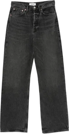 A Gold E Faded-effect Wide-leg Jeans