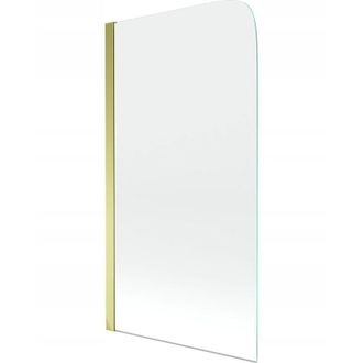 Desconocido Desconocido - Mampara De Ba&ntilde;era 1 Hoja Vidrio Transparente, 70x140 Cm, Perfil Dorado