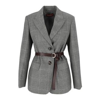 Max Mara Quagga Blazer - Dames - Jassen - Grijs - Maat: XS Zijde