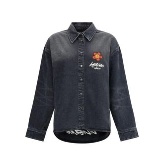 Kenzo Dames, Overhemden, Zwart, Maat: S Denim