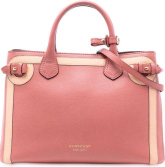 Burberry Pre-owned Burberry Medium Bicolor Leather and House Check Banner Satchel CFPPAN1301