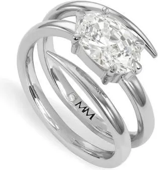 Melinda Maria Shes On Point Lasso Wrap Ring in Silver-White at Nordstrom, Size 10