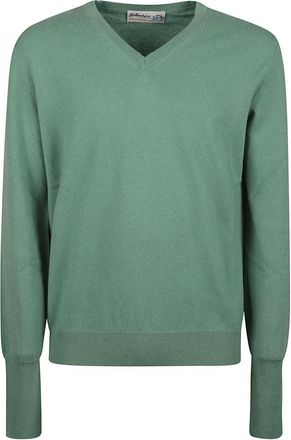Ballantyne Plain Stitch Sweater - Heren - Cashmere truien - Groen - XL - Kasjmier - Truien & Vesten